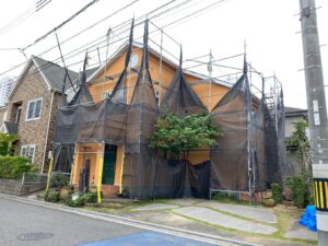 工事中の台風養生