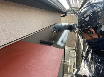 霧除け庇塗装