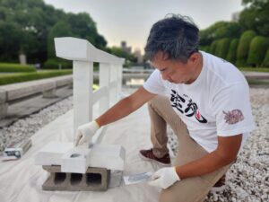 クイックメンダーで補修中