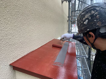 庇のサビ止め塗装